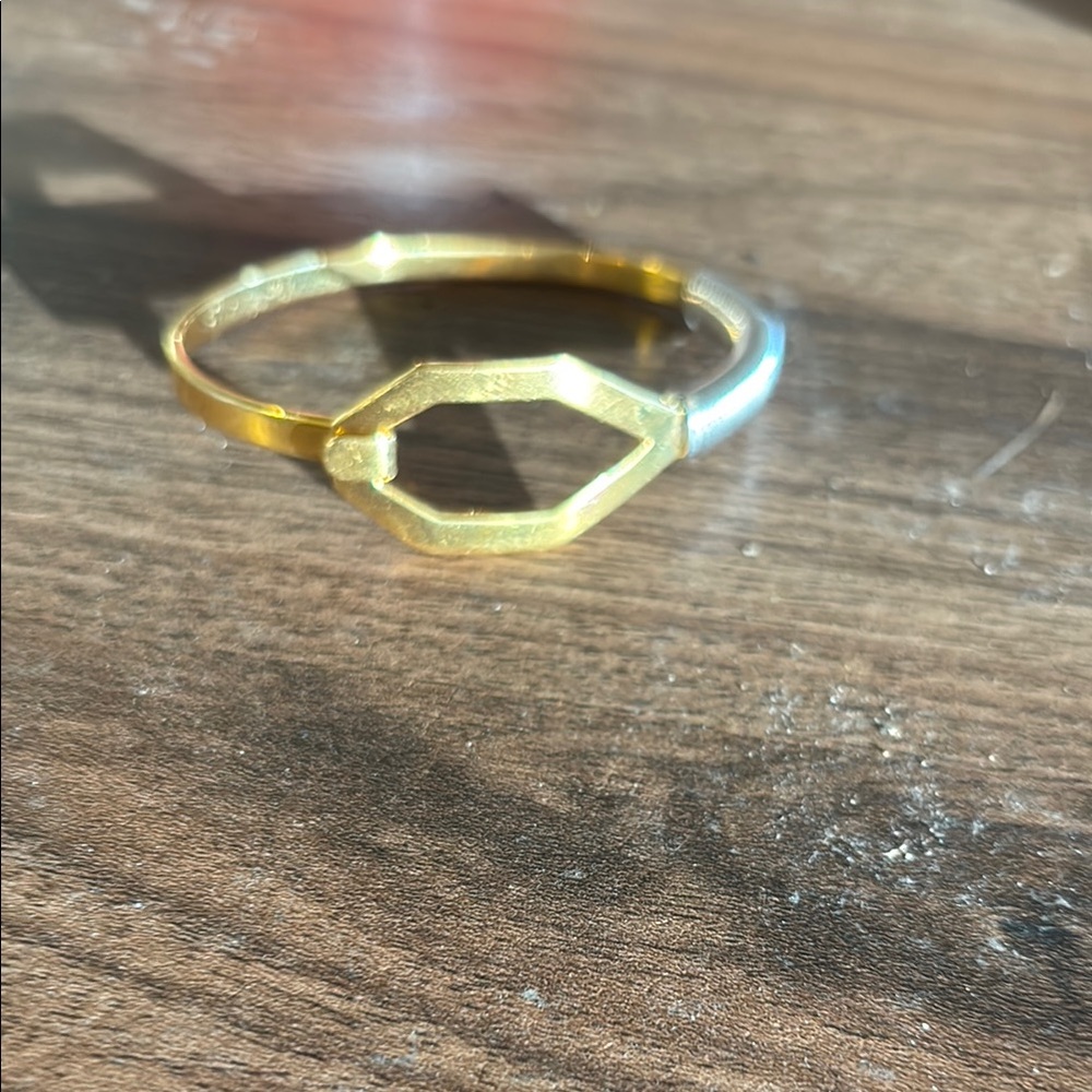 Vintage Gold Tone Speidel Bangle Bracelet Septagon